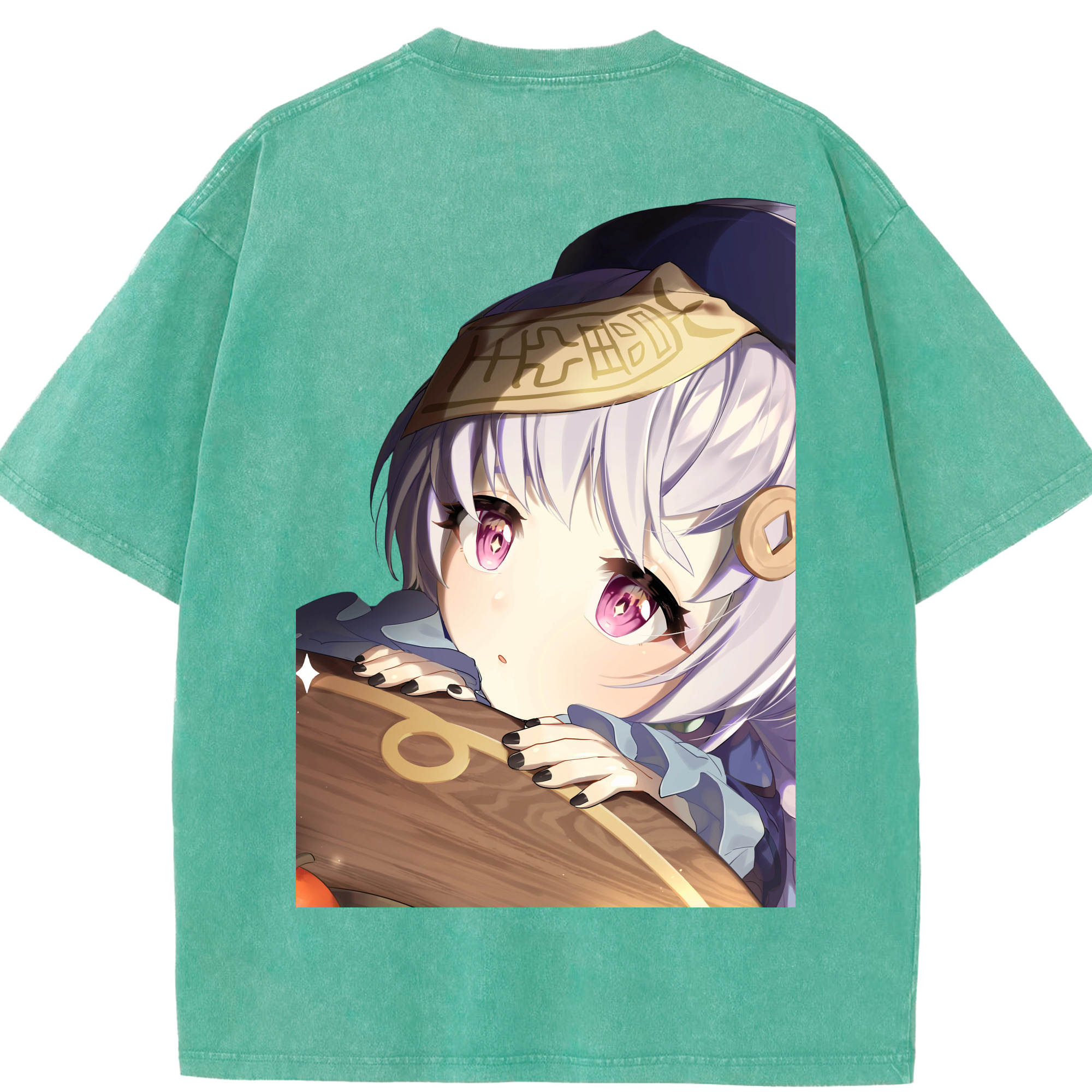 げんし神 七七 なな  genshin Nana 綿100% ヴィンテージ風 半袖Tシャツ（背面プリント）